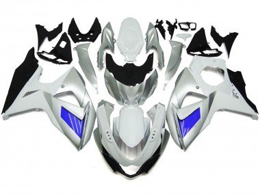 Benutzerdefiniert Silber & Weiß Mit Schwarz 2009-2016 Suzuki GSXR 1000 Motorrad Verkleidung