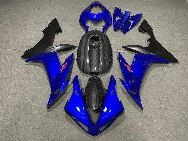 Blau Glänzend & Kohlefaser Stil 2004-2006 Yamaha R1 Motorrad Verkleidung