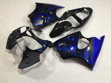 Blaues Flame-Kit 2000-2002 Kawasaki ZX6R Motorrad Verkleidung