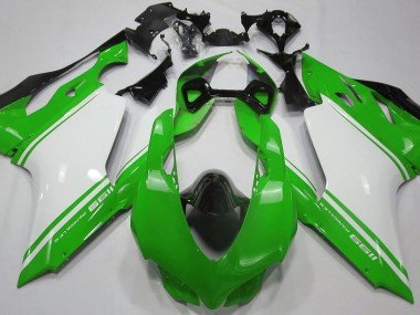 Glänzend Grün Weiß & Schwarz 2011-2014 Ducati 1199 Motorrad Verkleidung