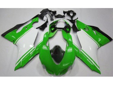 Glänzend Grün Weiß & Schwarz 2011-2014 Ducati 1199 Motorrad Verkleidung