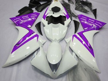 Glänzend Weiß & Lila 2012-2014 Yamaha R1 Motorrad Verkleidung