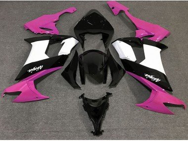 Glanzrosa Schwarz & Weiß 2008-2010 Kawasaki ZX10R Motorrad Verkleidung