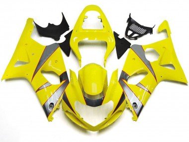 R-Kit In Glänzendem Gelb & Silber 2000-2002 Suzuki GSXR 1000 Motorrad Verkleidung