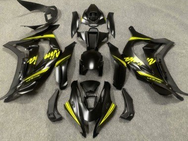 Satinschwarz & Gelb 2016-2019 Kawasaki ZX10R Motorrad Verkleidung