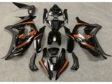 Satinschwarz & Orange 2016-2019 Kawasaki ZX10R Motorrad Verkleidung