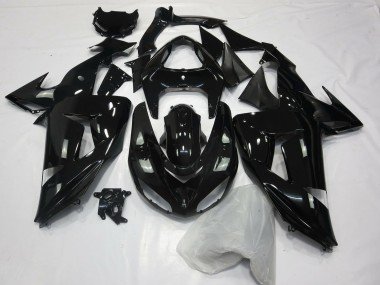 Schwarz-Einfarbig Glänzend 2006-2007 Kawasaki ZX10R Motorrad Verkleidung